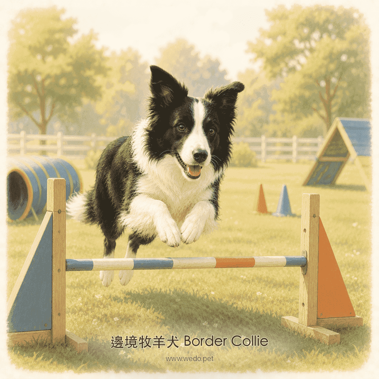 邊境牧羊犬 Border Collie 插畫
