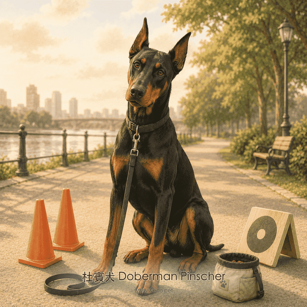 杜賓犬 Doberman Pinscher 插畫