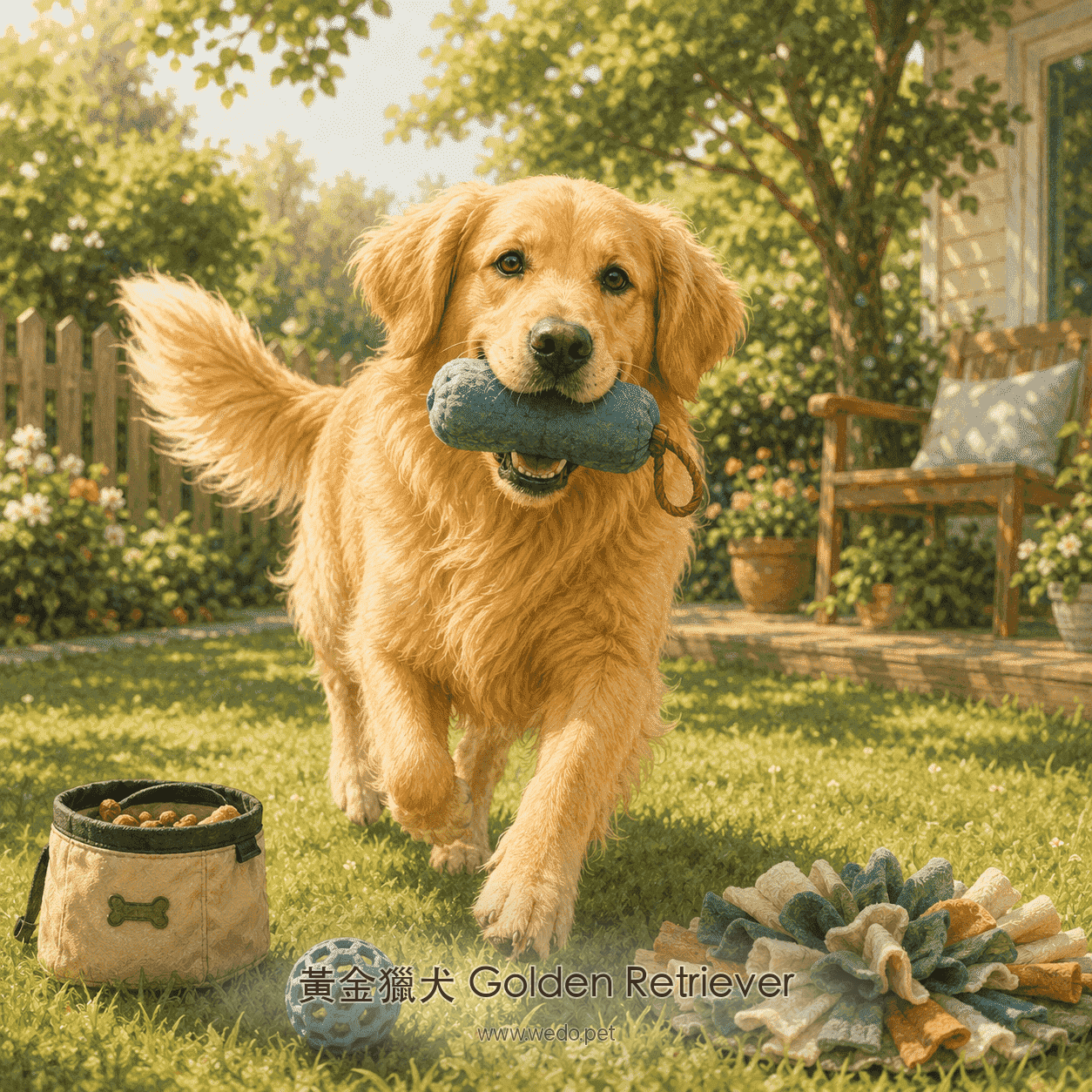 黃金獵犬 Golden Retriever 插畫