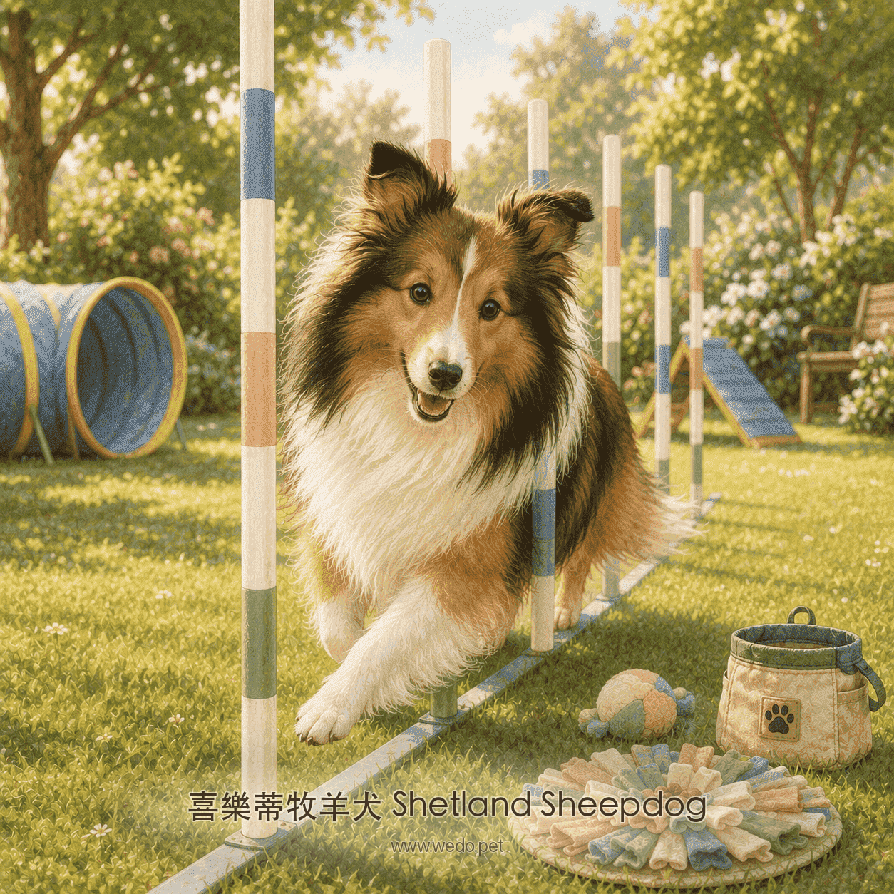 喜樂蒂牧羊犬 Shetland Sheepdog 插畫